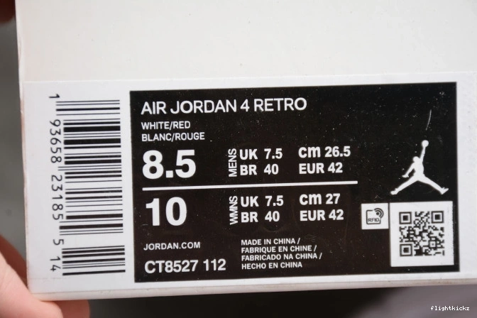 Red Jordan Metallic 4 CT8527-112 Air 1024